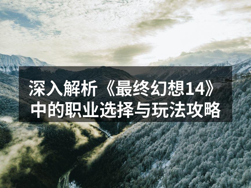 深入解析《最终幻想14》中的职业选择与玩